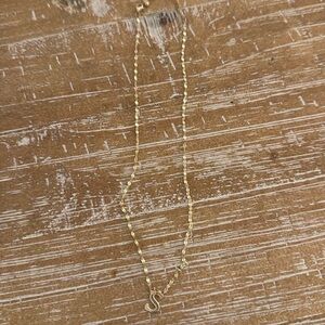 Gold plated “s” initial necklace